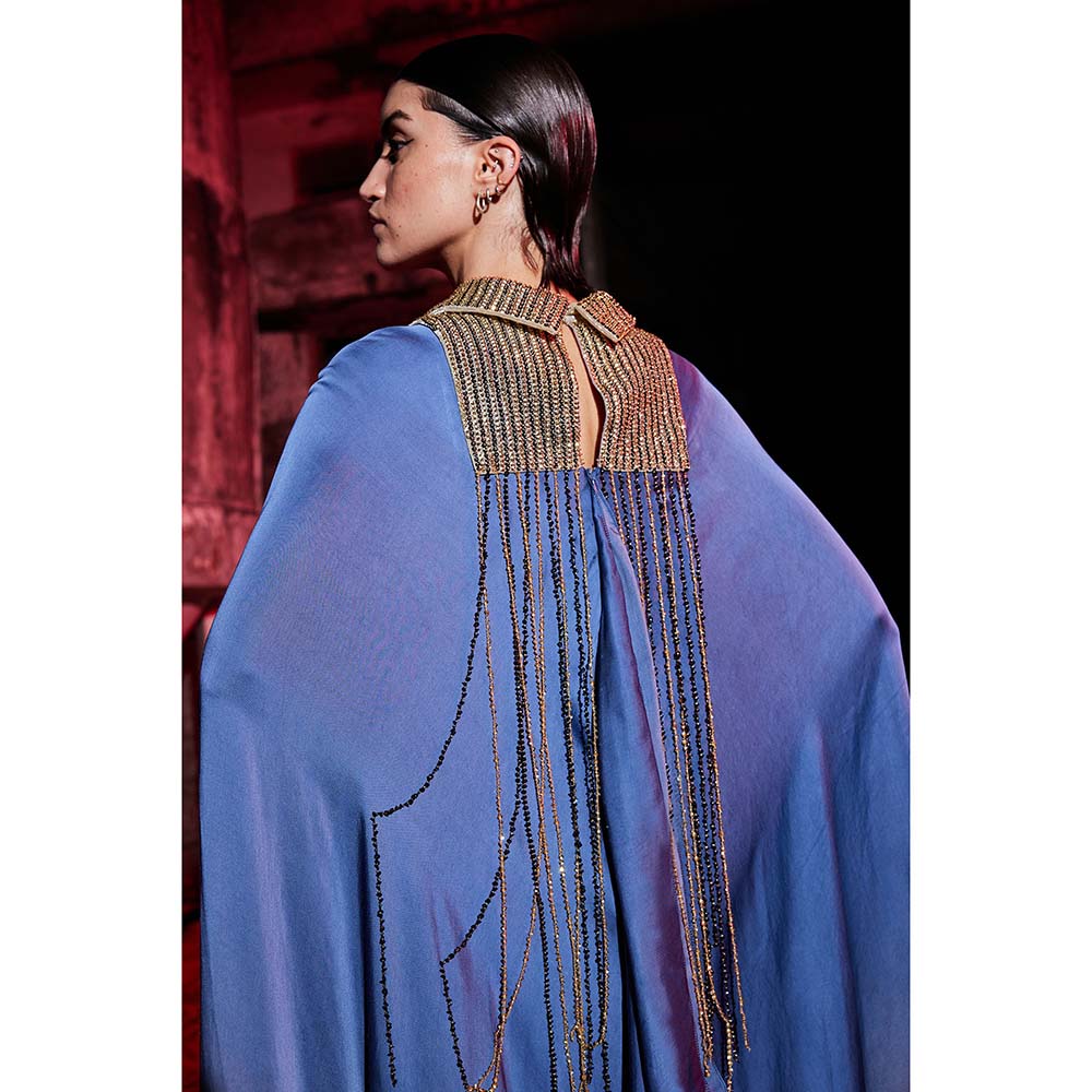 AKHL Blue Sequins Kaftan Dress
