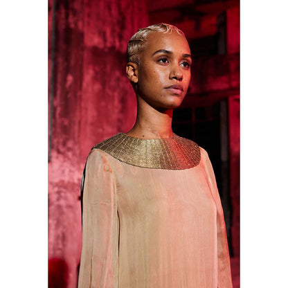AKHL Gold Gathered Tier Dress
