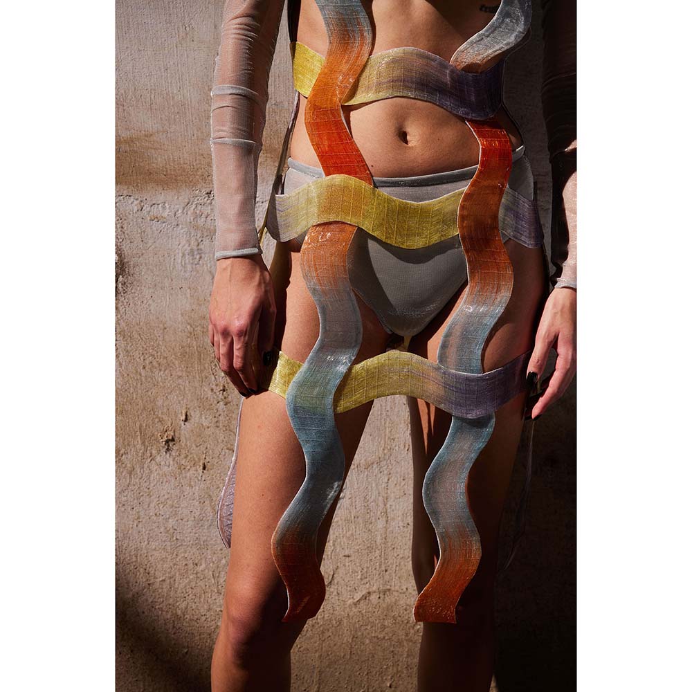 AKHL Multi-Colour Woven Wave Dress
