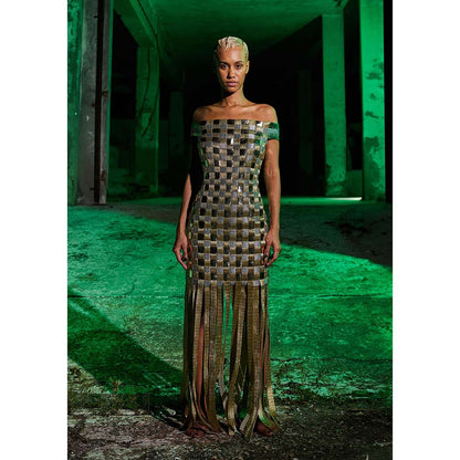 AKHL Gold Woven Dress