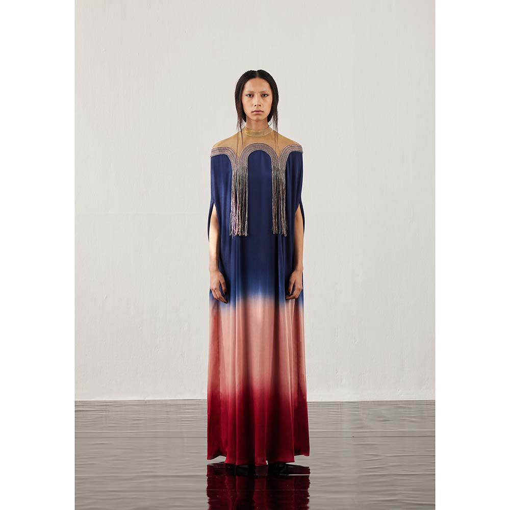 AKHL Blue Arch Gradient Kaftan Dress
