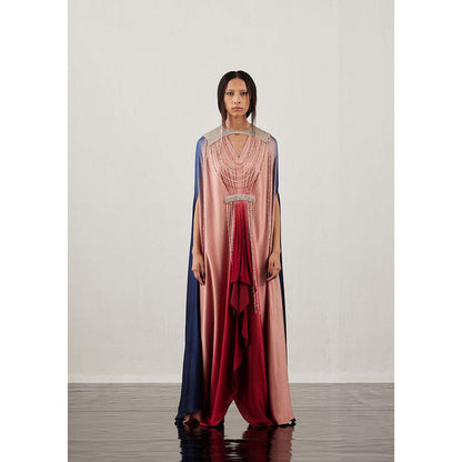 AKHL Pink Gradient Sequins Kaftan Dress