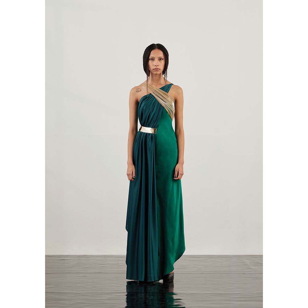 AKHL Green Halter Neck Dress