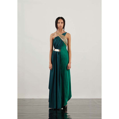 AKHL Green Halter Neck Dress