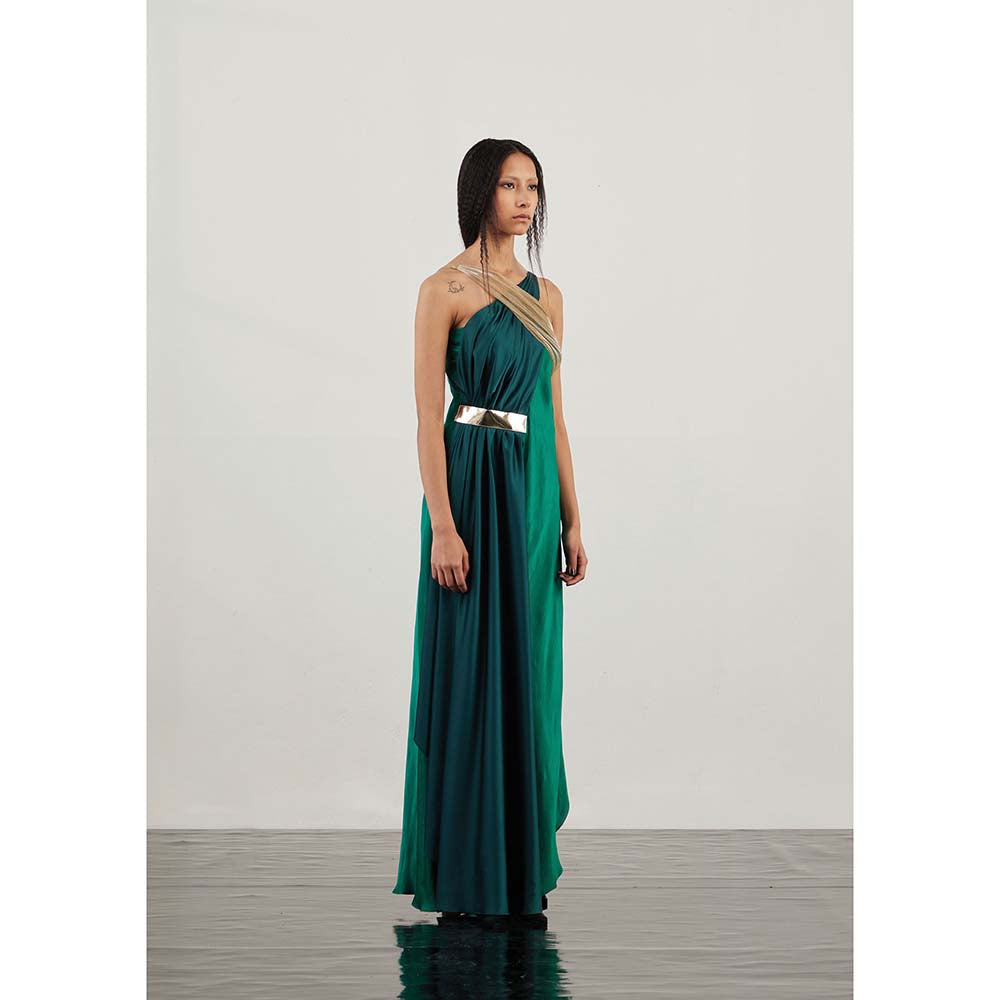 AKHL Green Halter Neck Dress