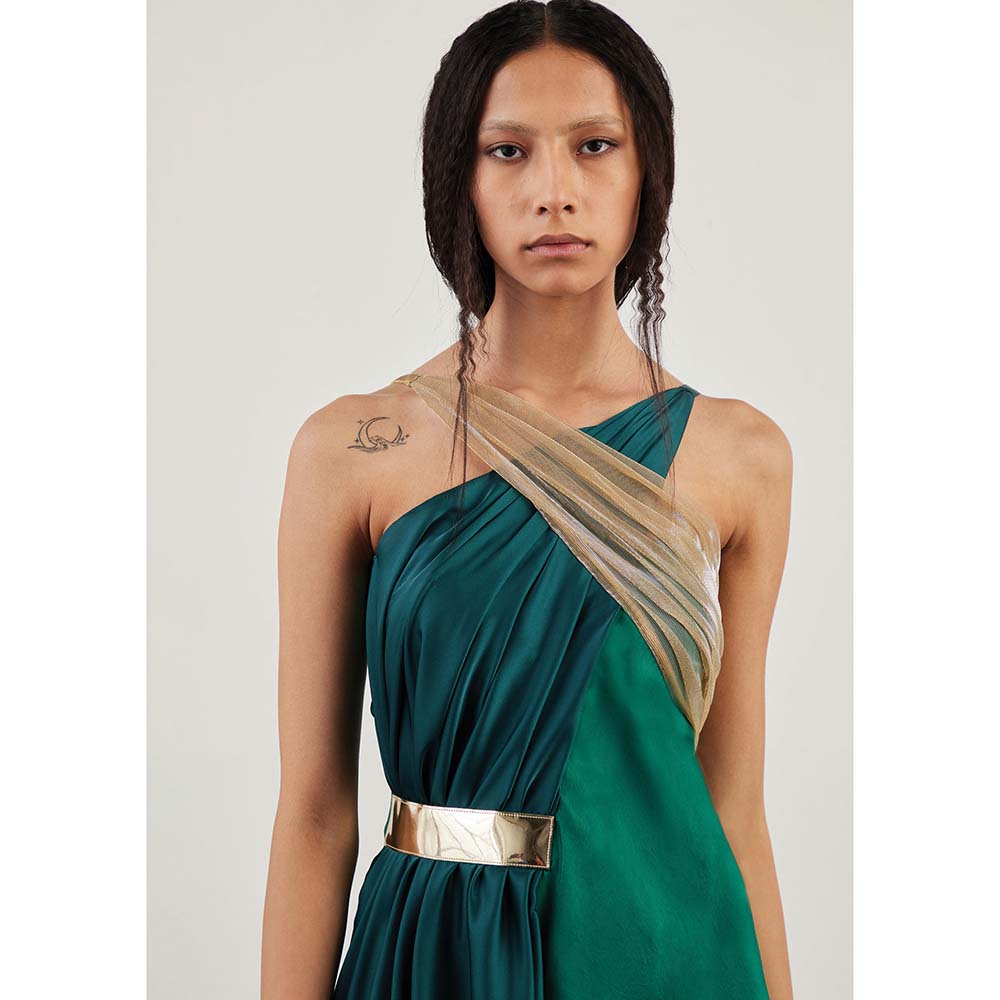 AKHL Green Halter Neck Dress