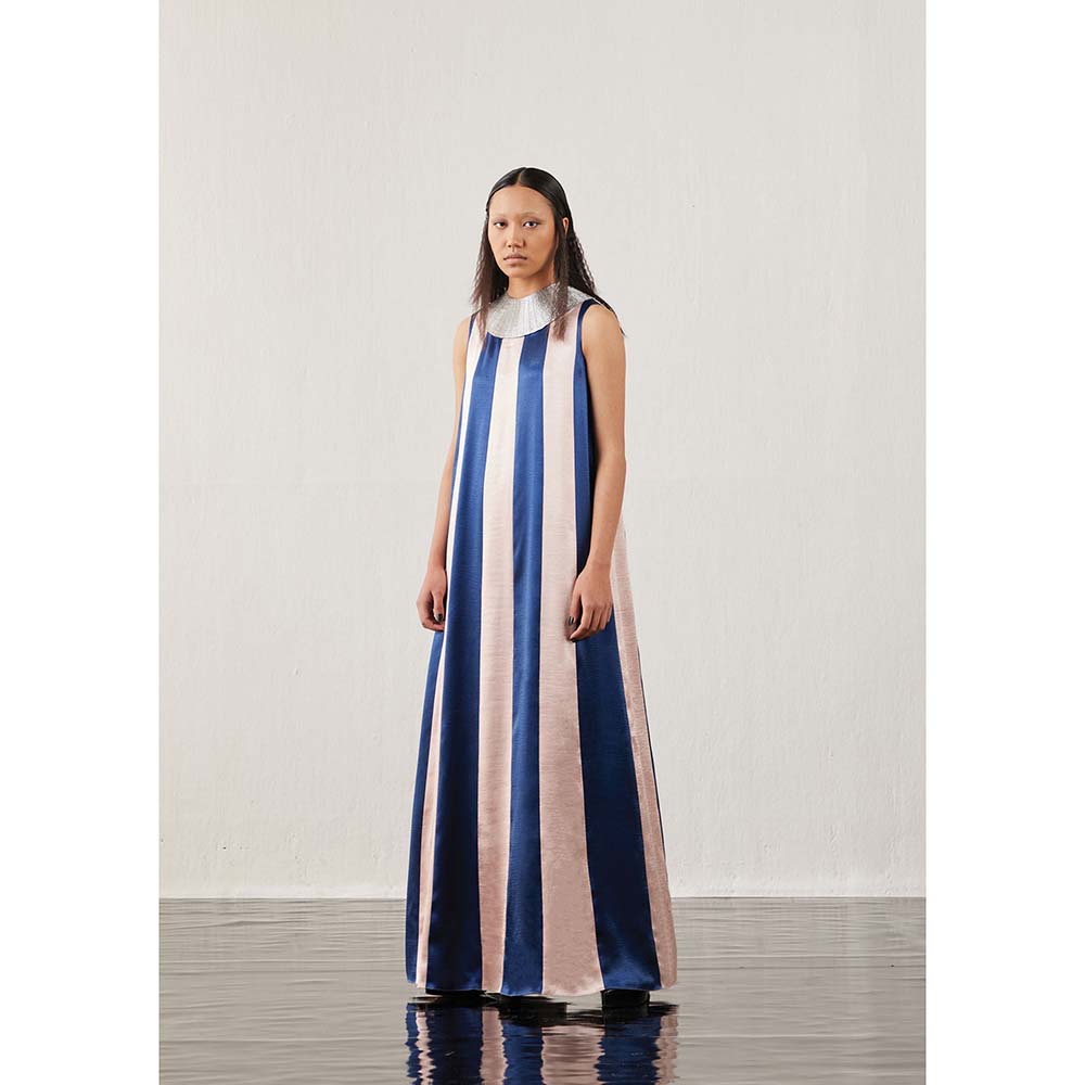 AKHL Blue Colour Blocked Dress