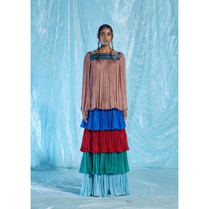 AKHL Multi-Colour Multicolour Tier Skirt
