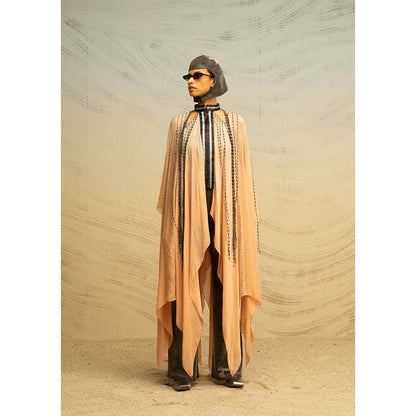 AKHL Peach Fall Panelled Glass Cape