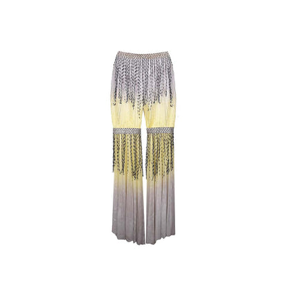 AKHL Multi-Colour Gathered Chiffon Flared Trousers