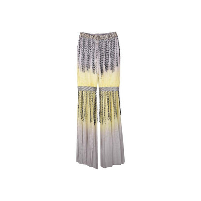 AKHL Multi-Colour Gathered Chiffon Flared Trousers