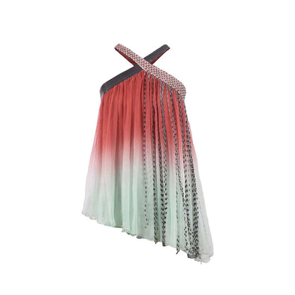 AKHL Multi-Colour Gathered Top