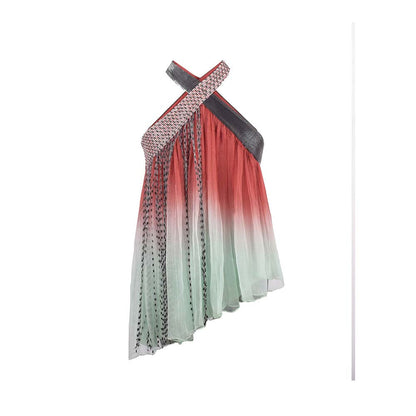 AKHL Multi-Colour Gathered Top