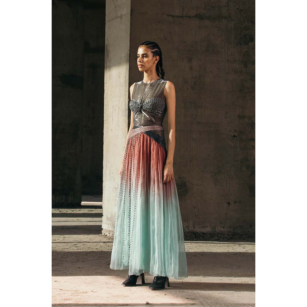 AKHL Charcoal Lurex Tulle Bodysuit