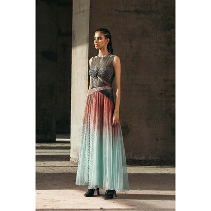 AKHL Charcoal Lurex Tulle Bodysuit