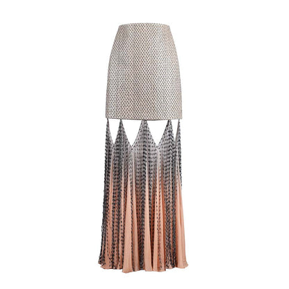 AKHL Grey Handwoven Skirt with Fall Panels