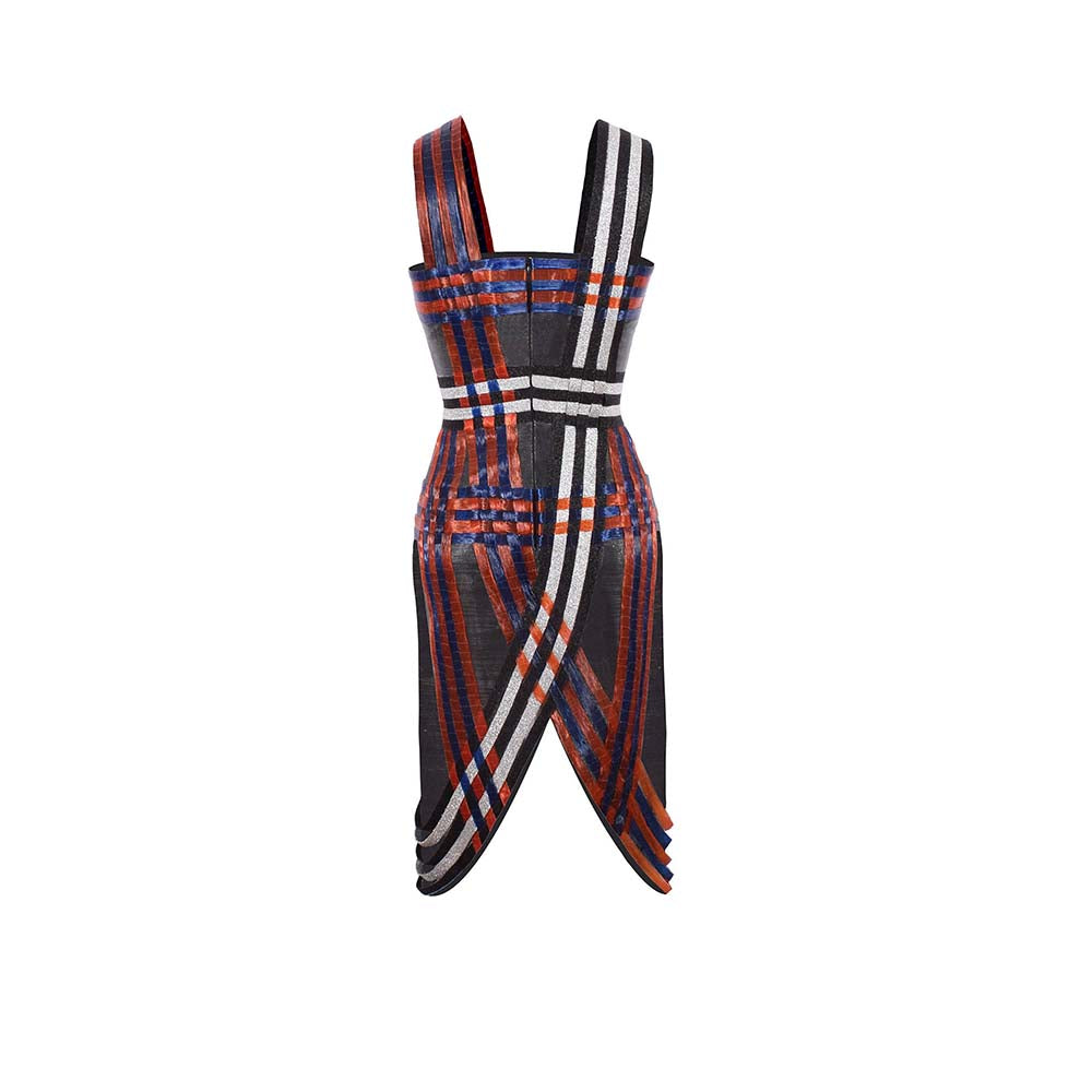 AKHL Multi-Colour Lurex Glass Dress