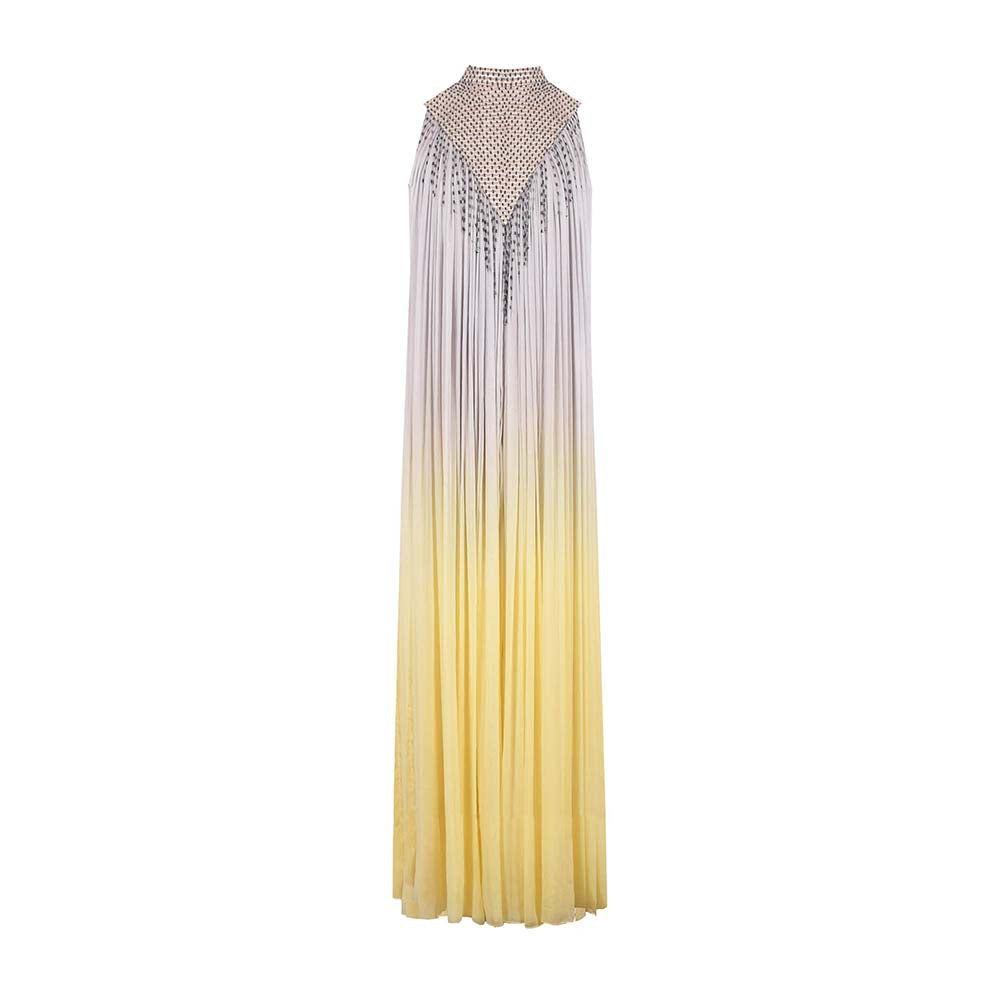 AKHL Multi-Colour Gathered Chiffon Maxi Dress