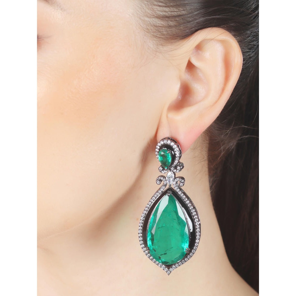 Akulya Jewels Emerald Green Doublet Danglers