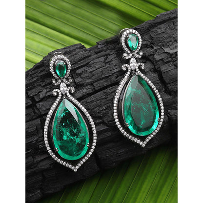 Akulya Jewels Emerald Green Doublet Danglers