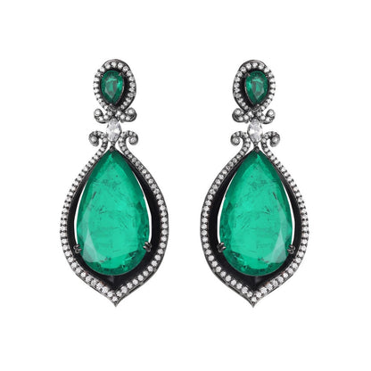 Akulya Jewels Emerald Green Doublet Danglers