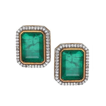 Akulya Jewels Emerald Green Doublet Choker (Set of 2)