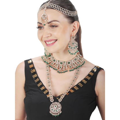Akulya Jewels Gold Finished Kundan Polki Jewellerys (Set of 4)