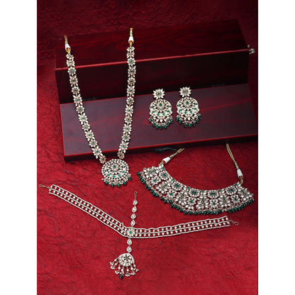 Akulya Jewels Gold Finished Kundan Polki Jewellerys (Set of 4)