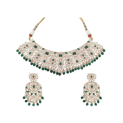 Akulya Jewels Gold Finished Kundan Polki Jewellerys (Set of 4)