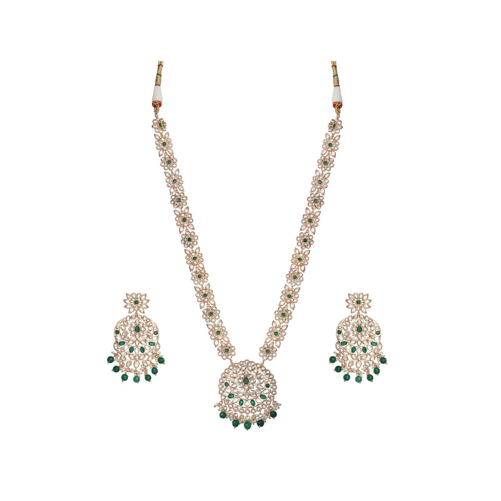 Akulya Jewels Gold Finished Kundan Polki Jewellerys (Set of 4)