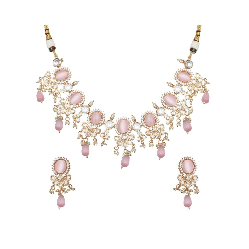 Akulya Jewels Multi-Color Kundan Necklace (Set of 2)