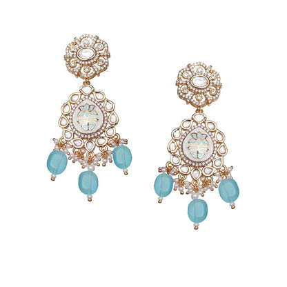 Akulya Jewels Turquoise Minakari Kundan Choker (Set of 3)