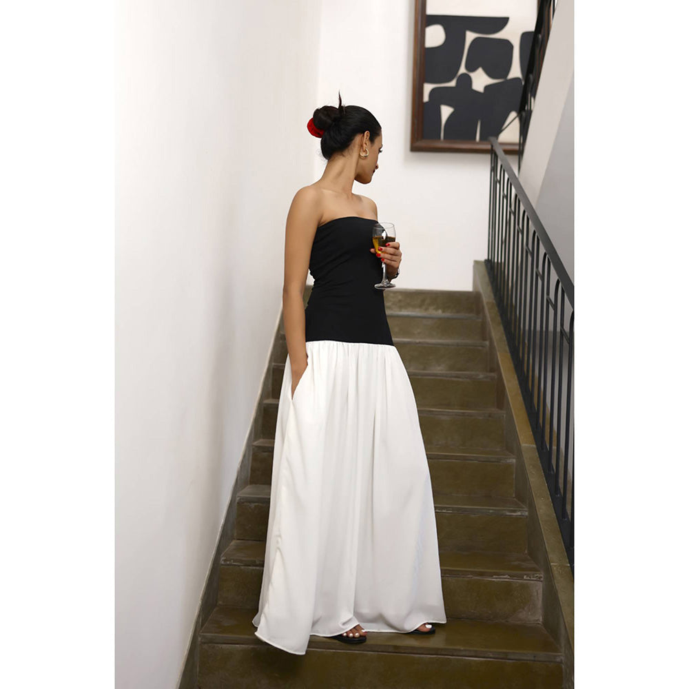 AlterEGO Vine-Dual Tone Drop Waist Dress