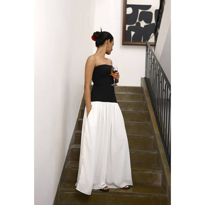 AlterEGO Vine-Dual Tone Drop Waist Dress