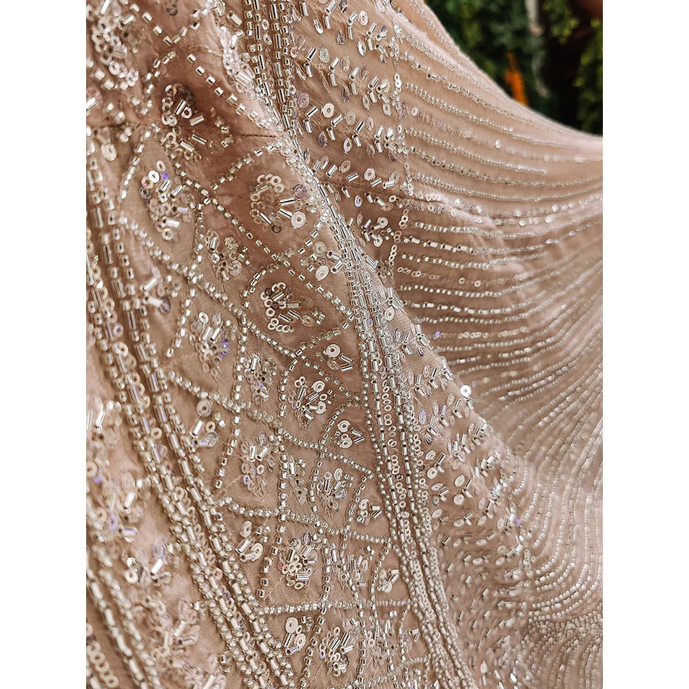 Amaltas Couture Inas Dusty Rose Pink Blouse with Lehenga and Dupatta (Set of 3)