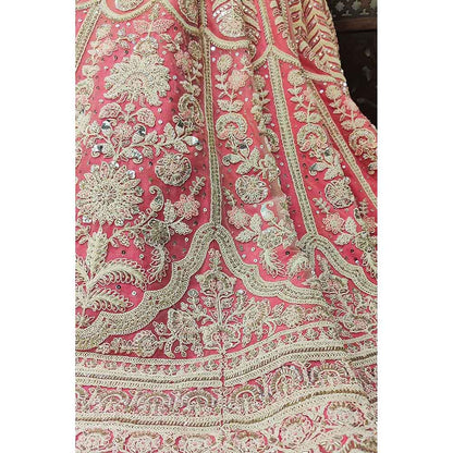 Amaltas Couture Naaz Flamingo Pink Embroidered Blouse with Lehenga and Dupatta (Set of 3)