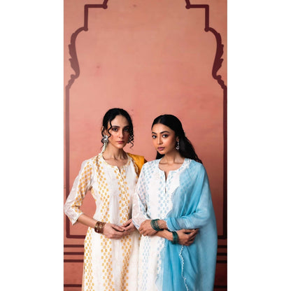 AM by Anita Mittal Blue Saanjh Kurta with Pant and Dupatta