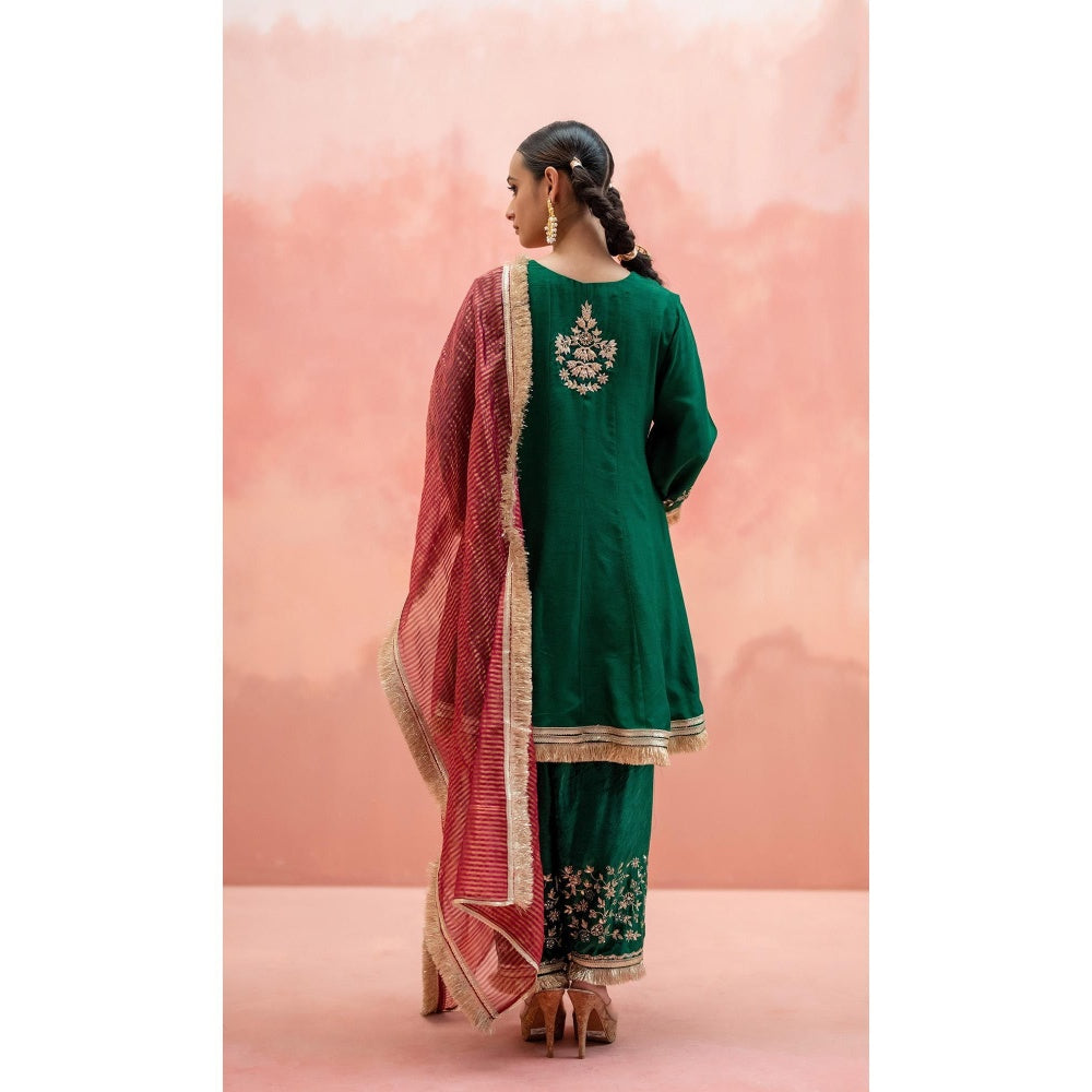 AM by Anita Mittal Anjum Green Kurta with Pant and Dupatta