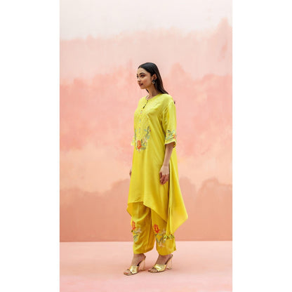 AM by Anita Mittal Firefly Yellow Co-Ord Set