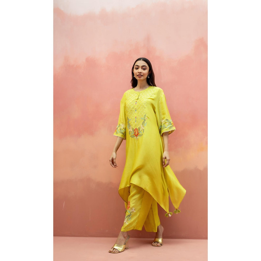 AM by Anita Mittal Firefly Yellow Co-Ord Set
