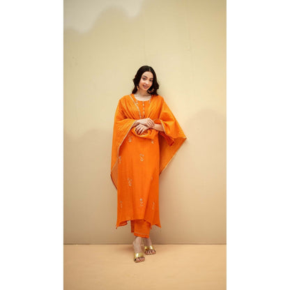 AM by Anita Mittal Chandini Red Kurta with Pant and Dupatta