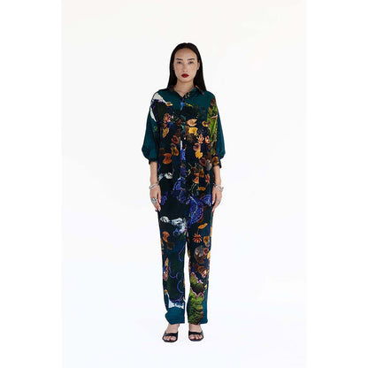 Amka India Blue Jordan Printed Shirt