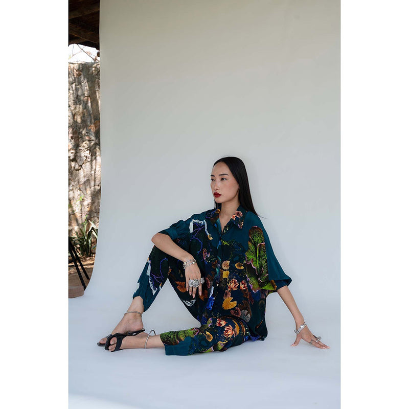 Amka India Blue Jordan Printed Shirt
