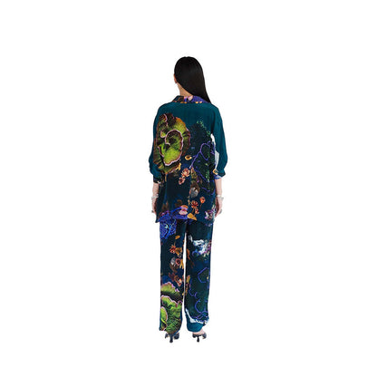 Amka India Blue Jordan Printed Shirt