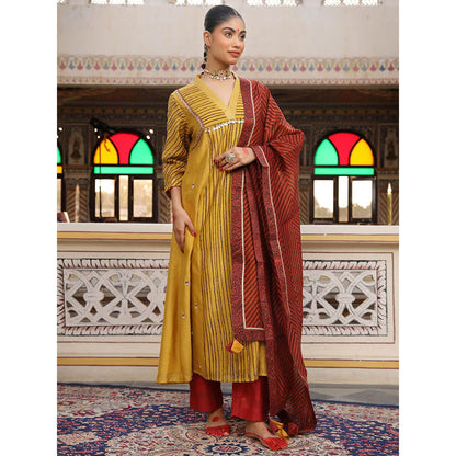 Amoree Mishri Bead Pearl Embroidered Kurta with Pant and Dupatta (Set of 3)
