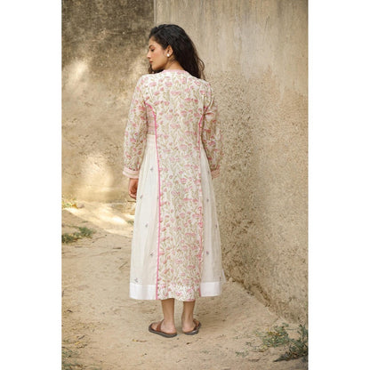 Amoree Off White Collar Loops Dress