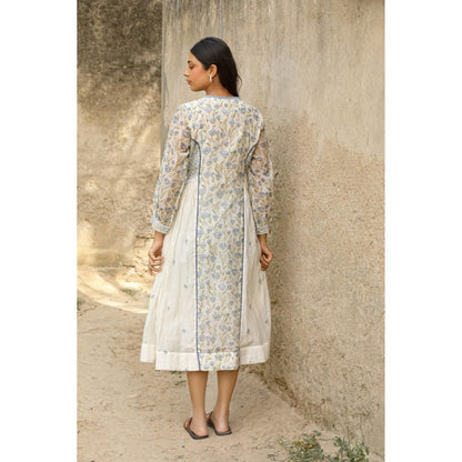 Amoree Off White Collar Loops Dress