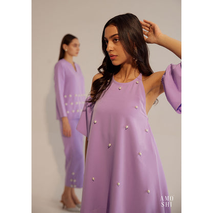 AMOSHI Dottie Dress With Detachable Sleeves - Purple (Set of 2)