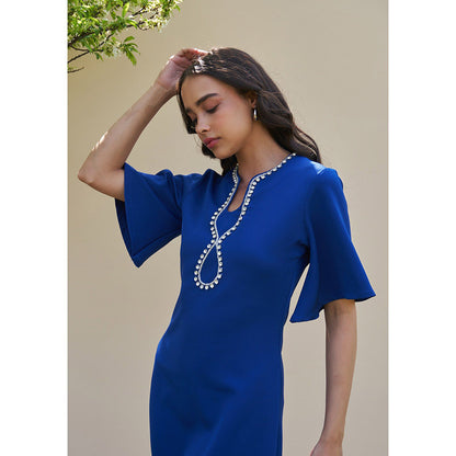 AMOSHI Dewdrop Midi Dress -Blue
