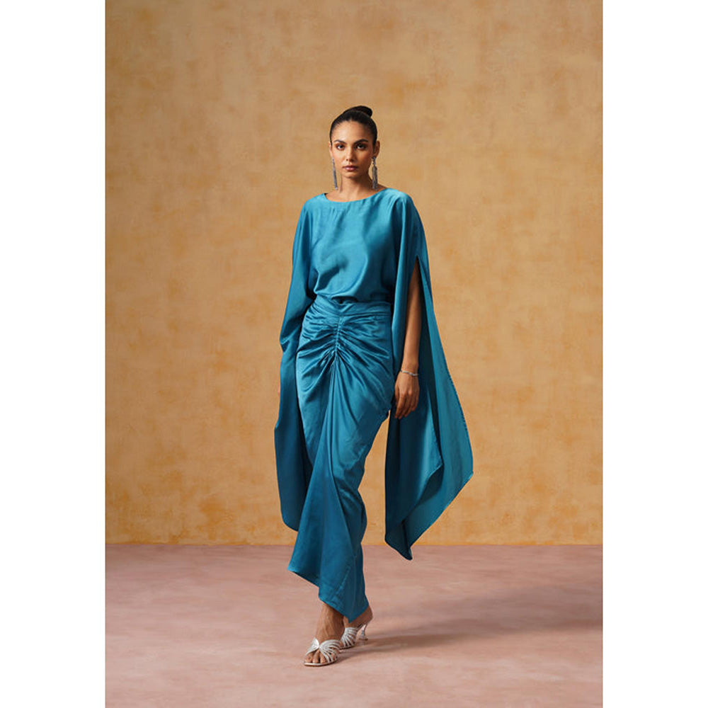AMOSHI Dira Skirt Co-Ord Set (Teal)
